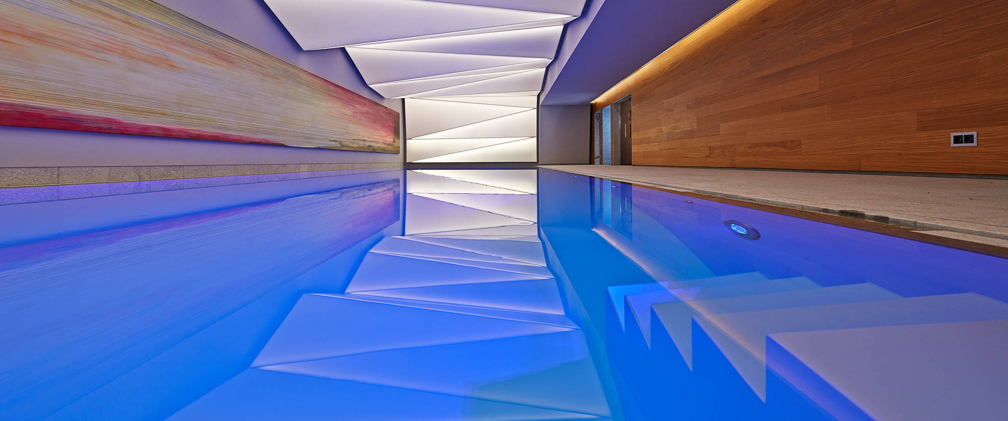 Indoor pool Impressively unfurled with illuminated ceiling